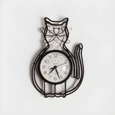 Reloj de Pared Acu-rite Silhouette Alambrado Gato Grande Probado Funciona Excelente Estado  Foto 1 de 4