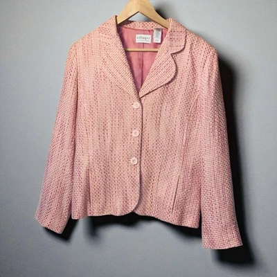 Vintage 90s Villager Blazer Pink Womens 12 - Image 1 of 4