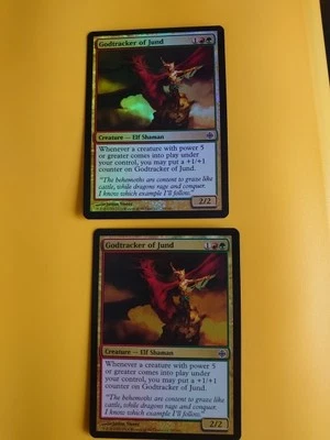 Godtracker of Jund x2 Alara Reborn. Magic the Gathering FOIL 2 Card. Elf Shaman - Image 1 of 4
