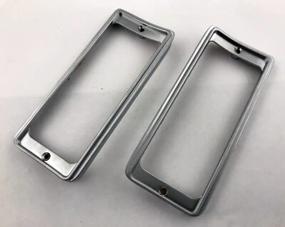 1972 MONTE CARLO PAIR PARK LAMP LIGHT BEZELS NEW BRUSHED CHROME 6261989/6261990 - Image 1 of 2