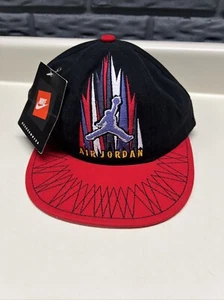 Vintage Nike Air Jordan Black Youth Snapback Cap Hat New Old Stock Jumpman #7C - Picture 1 of 12