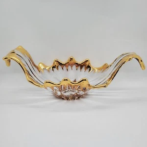 Cuenco de cristal de vidrio de forma libre vintage Cofrac Art Verrier Francia mediados de siglo - Imagen 1 de 8