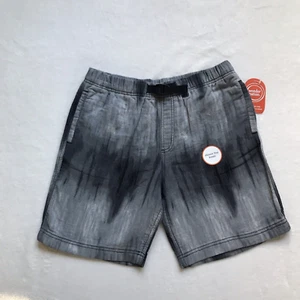 Wonder Nation Boys Black Gray Elastic Waist Buckle Up Shorts XL (14-16)Waist 31" - Picture 1 of 12