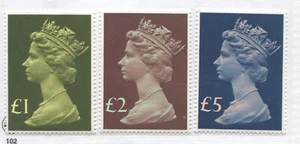 QEII Machin high values £1, £2, and £5 unmounted mint NH - Picture 1 of 1