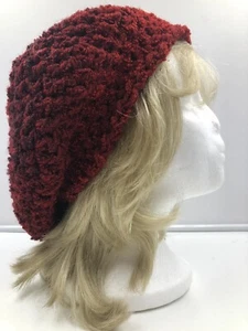 NEW Women’s Handmade Crochet Slouch Hat Fall/Winter Red - Picture 1 of 5