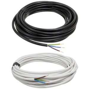 3 Core 0.75mm Round Flex Flexible PVC Cable 6A for Lighting Black White - Picture 1 of 35