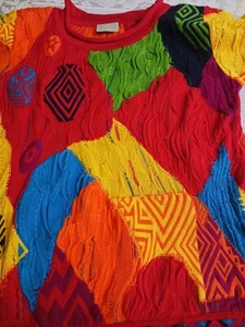 Vintage COOGI Chunky Knit 3D Sweater 100% Mercerized Cotton Size S - Picture 1 of 8