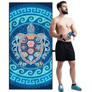 Microfiber Beach Towel For Swimming Pool Camping Picnic Yoga Gym Sports Fast ... - Picture 1 of 8