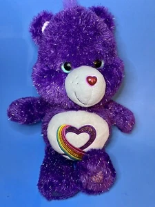 Care Bear 35 year Anniversary Rainbow Heart plush sparkly purple Ltd Edition - Picture 1 of 10