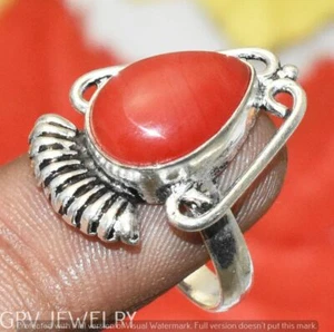 Red Lace Onyx Gemstone Ring 925 Sterling Silver Overlay Us Size 7" U295-D125 - Picture 1 of 1
