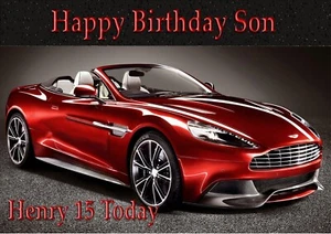 Biglietto Compleanno Personalizzato Auto Sportiva Grande Taglia A5 Figlio Nipote Papà Fratello - Foto 1 di 2