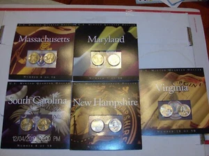 Lot 0f 5-2000-P & D Uncirculated 50 State Quarter Program Numbers 6-10 of 50 - Picture 1 of 7