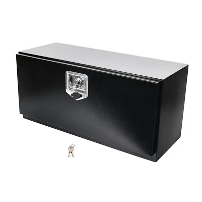 Black Steel 30"X12"X14" Underbody Truck Tool Box Trailer Pickup Storage Toolbox - Image 1 of 4