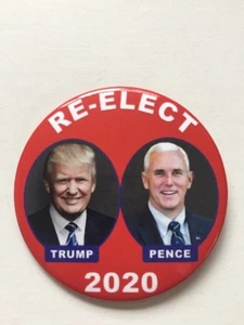 2020 Re-Elect President Donald Trump 3" Button Vice President Mike Pence Pin - Picture 1 of 2