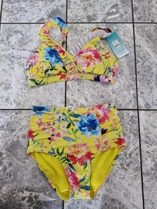 ladies BNWT "M&CO" Yellow high waisted bikini set (size 12) - Picture 1 of 7