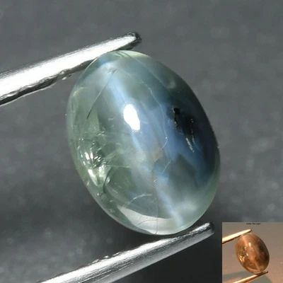 1,61 quilates raro corte ovalado 5,1 x 7 mm verde a grisáceo púrpura alejandrita ojo de gato Foto 1 de 4