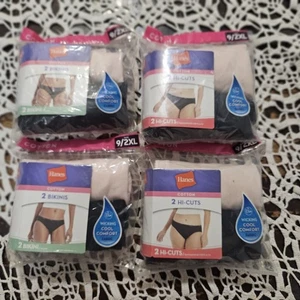 Paket 8 Paar neue Damenunterwäsche Übergröße 2XL Größe 9 hochgeschnittene Höschen - feuchtigkeitsregulierend COOL - Bild 1 von 1