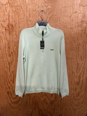 Moletom Hugo Boss masculino Ever-X quarto de zíper desempenho malha grande, - Imagem 1 de 4