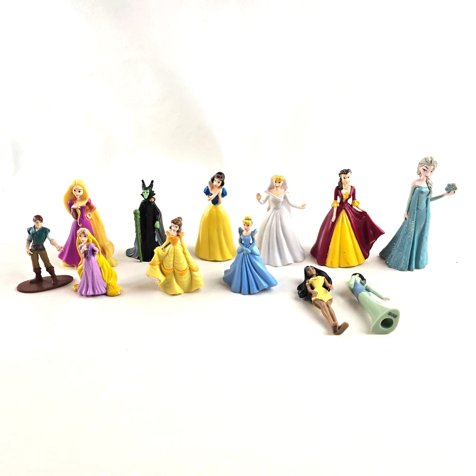 Disney PVC Figure Princess Figures Toppers Lot of 12 Rapunzel Elsa Belle Mulan - Image 1 of 4