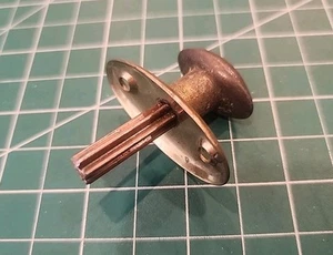 Vtg Closet Lock Door Knob Thumb Turn SPLINNED Spindle ~ Brass & Steel -  mjkL - Picture 1 of 5