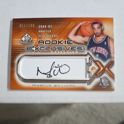 Marcus Williams Rookie Exclusives auto  /100 Upper Deck Brooklyn Nets - Image 1 of 3