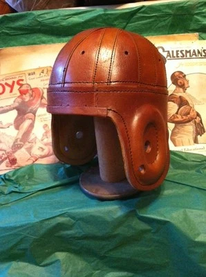 1920 - 1930 红色农庄风格皮革足球棕色锈色古董风格成人尺寸 — 第 1/2 张图片