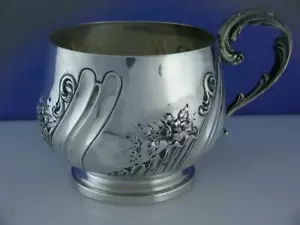 Wonderful French 950 Sterling Silver Cup w/ floral & scroll patterns - Picture 1 of 9