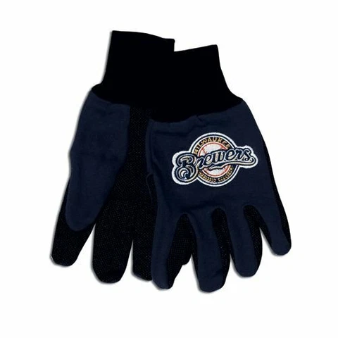 McArthur MLB Milwaukee Brewers Embroidered Utility Gloves Pr. One Size Fits Most Cover