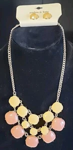 Sophia & Kate Halskette und Ohrringe Set Pfirsich Koralle verstellbar  - Bild 1 von 4