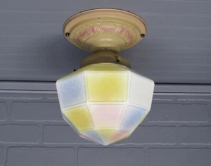Luz Art Deco vintage semi empotrada 10" L recon cableada habitación niñas guardería luz - Imagen 1 de 15