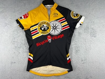 Camiseta deportiva de ciclismo Primal para mujer pequeña negra amarilla Einstein Bagels cremallera completa polietileno Foto 1 de 4