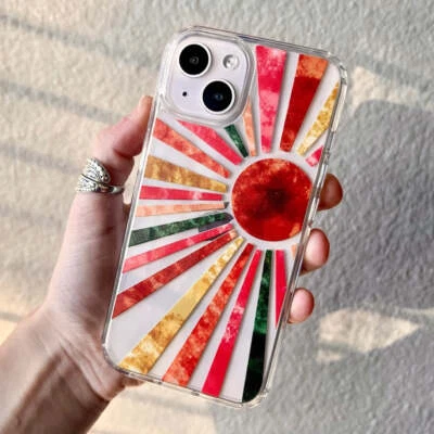 Boho Sun Rays Clear Phone Case - Image 1 of 4