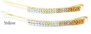 A pair of crystal hair pins - graduated shades of blond - Picture 1 of 1