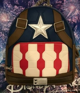 2021 Disney Parks Marvel Captain America Loungefly Backpack NWT - Picture 1 of 7