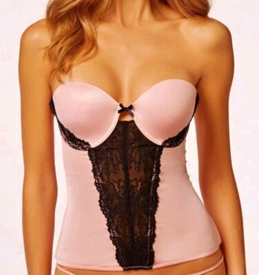 MAIDENFORM Lt Rosa Súper Sexy Largo Sin Tirantes Bustier Sujetador Corsé Mujer 34 36 38 Foto 1 de 4
