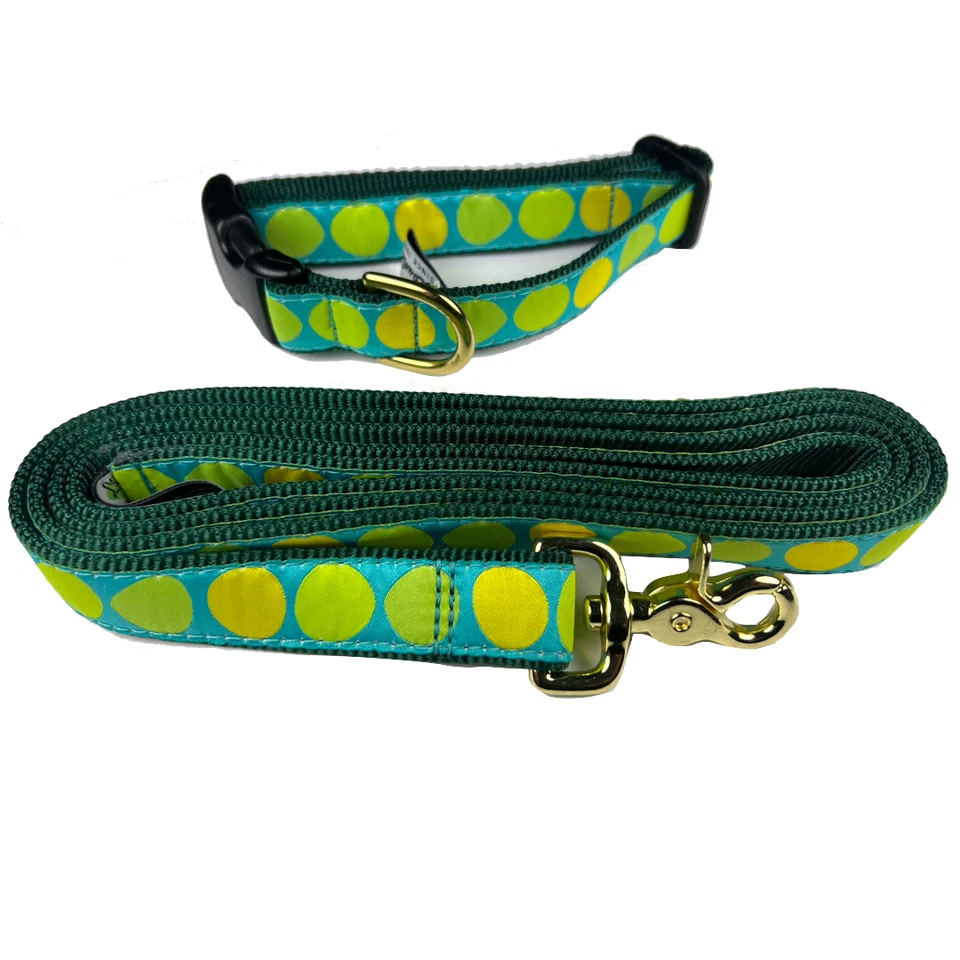 Combo de correa para collar de perro Up Country con puntos de neón. Correa de 6 pies cuello MED 12"-18" NUEVO Foto 1 de 1