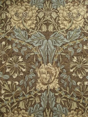 WILLIAM MORRIS CURTAIN FABRIC Honeysuckle & Tulip 1.5 METRES BULLRUSH  & SLATE - Image 1 of 4