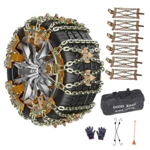 Pack Car Snow Chains, Tire Chains for SUV Car Pickup Trucks, 225-285mm 6 - Picture 1 of 7
