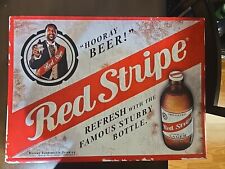 Red Stripe Hooray Beer Stubby Bottle Metal Bar Sign 22" W X 16" H Tin Jamaican