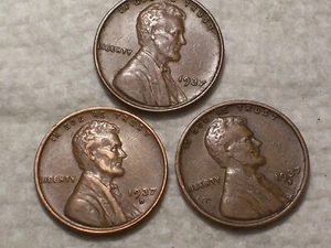 1937-P,D,S    @   3-coin set of Lincoln Wheat Pennies.!! {From rolls} #05 - Picture 1 of 3