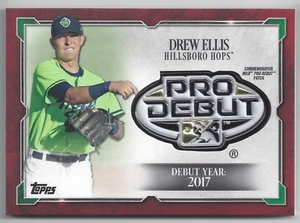 2018 Topps Pro Debut #DD-DE Drew Ellis Distinguished Debut Patch Relic Red 10/10 - Picture 1 of 2