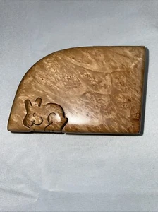 Vintage Richard Rothbard Wurzelholz Puzzle Box Hase 5 x 3,5 x 2 Zoll - Bild 1 von 8