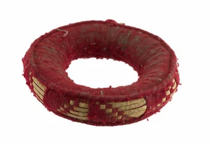 Coussin Bol chantant tibetain Ø13cm Ancien Anneau de portage Newari rouge 25518 - Picture 1 of 2