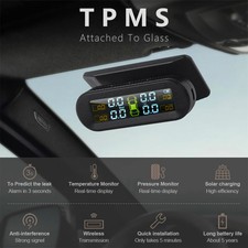 USB+Solar Wireless Car TPMS Tire Pressure Monitor System LCD w/4External