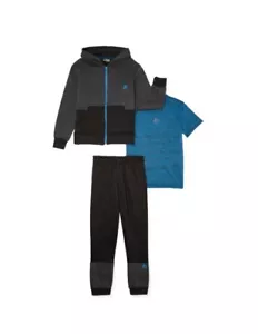 NWT 3-Piece Boys Size 12 Athletic Set T-Shirt, Zip-up Hoodie, Jogger Pants RBX - Picture 1 of 3