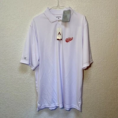 Detroit Red Wings Polo Men’s Large White Antigua Hockey Active Sportswear Shirt - Image 1 of 4