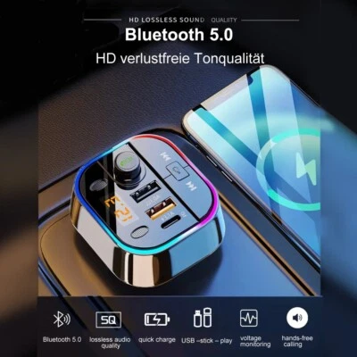 BT FM Transmitter Auto Zigarettenanzünder Schnellladegerät Freisprech MP3 Player - Bild 1 von 4