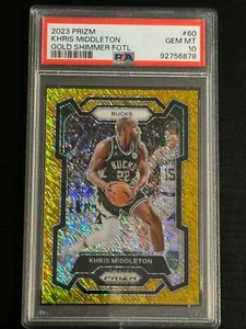 2023 Prizm Gold Shimmer FOTL #60 Khris Middleton /10 PSA GEM MINT 10 (pop: 1) - Picture 1 of 2