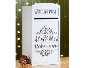 Mr & Mrs Personalised Lockable Wedding Card Post Box - Wedding Post Box - Picture 1 of 9