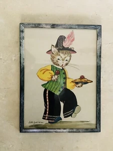 Vintage Litho K. Townsend Lithograph USA Little Jack Horner Nursery Framed - Picture 1 of 10
